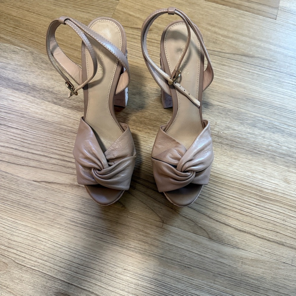 Rachel Zoe Knotted Tan Heels